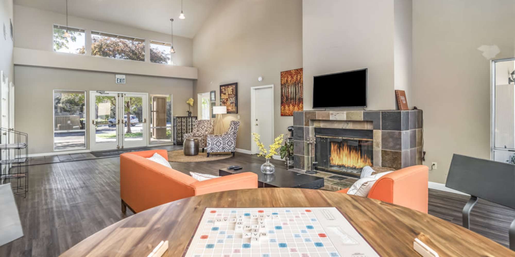 Living room at Cameron Oaks Apartment Homes in Cameron Park, California