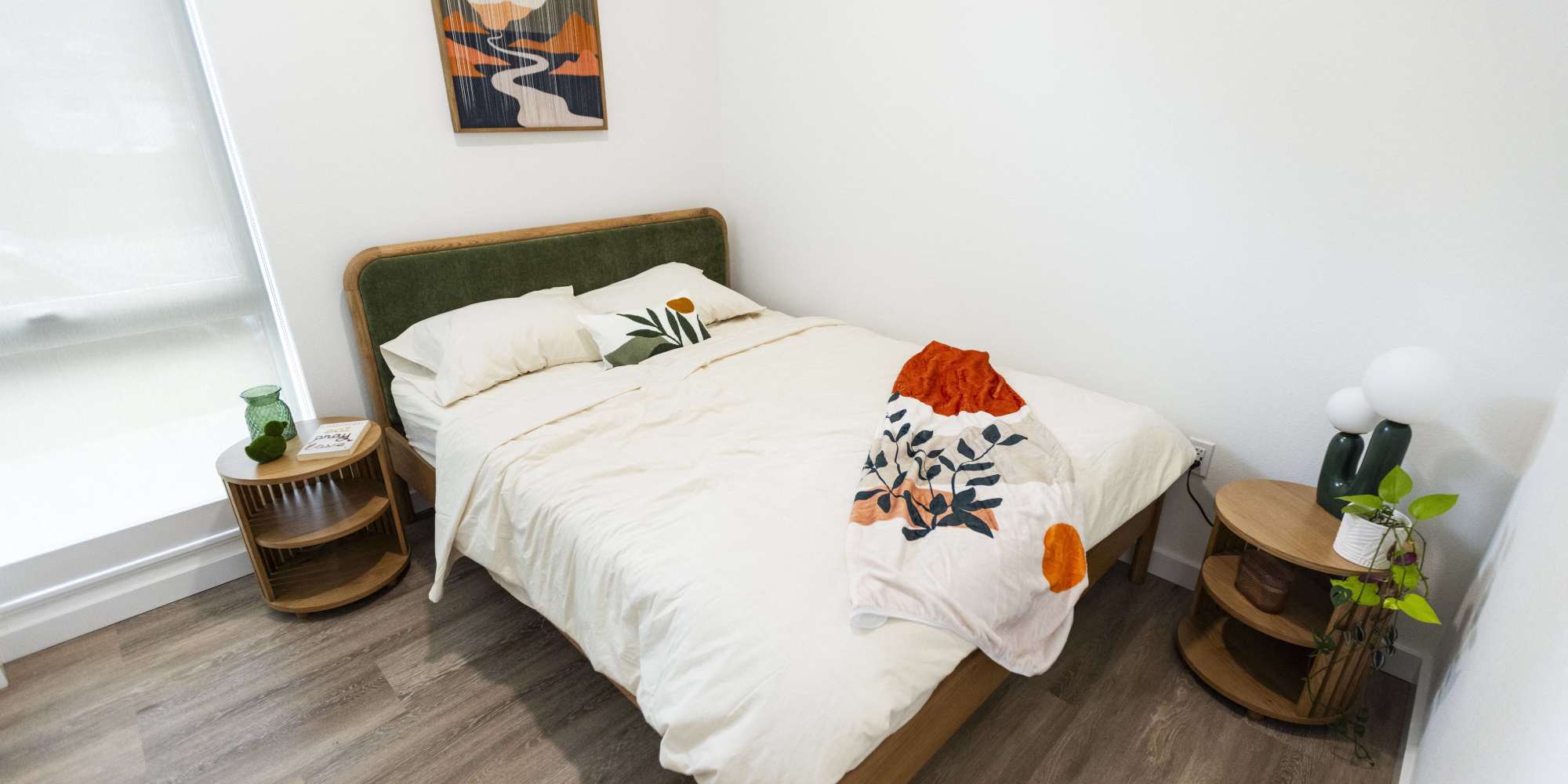 Modern Bedroom at Brookland Apartments in Portland, Oregon