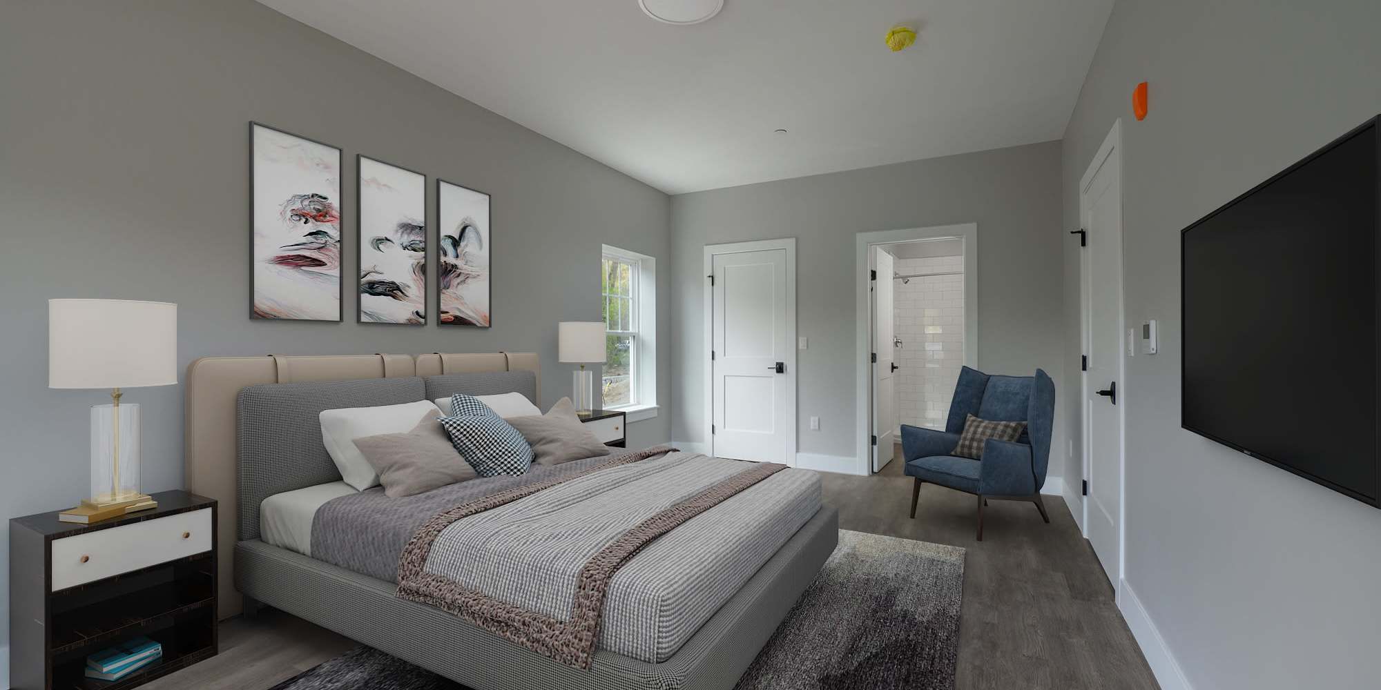 Our Spacious Apartments in Cheshire, Connecticut showcase a Bedroom