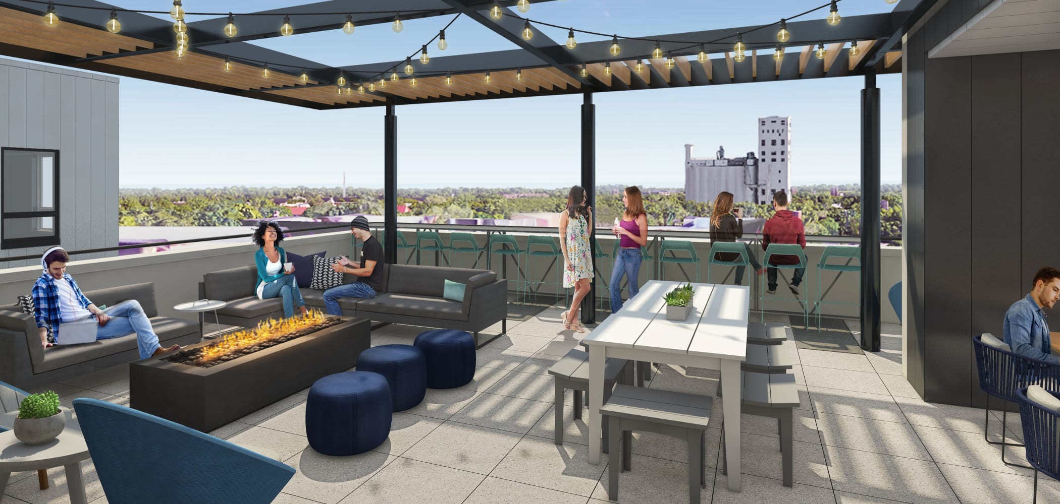 Rooftop lounge at UNCOMMON Dinkytown in Minneapolis, Minnesota