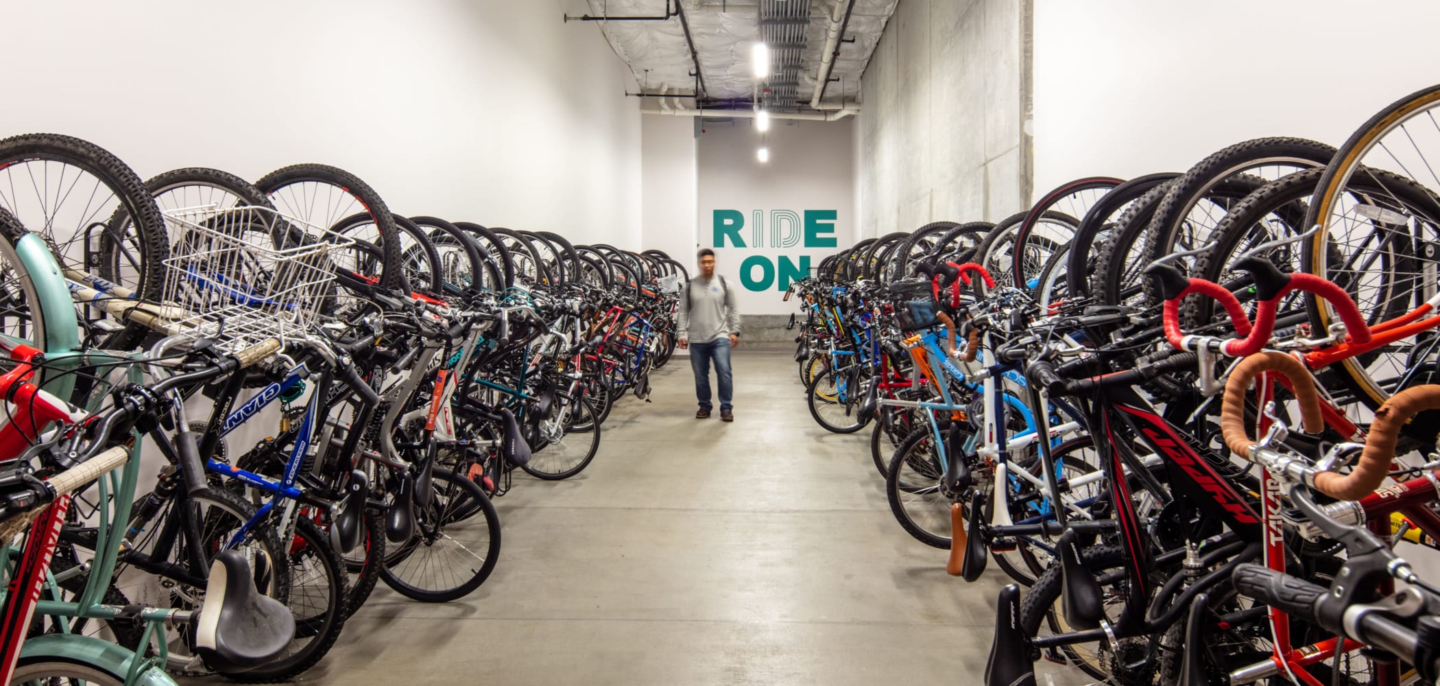 Community bike storage room at IDENTITY Boise in Boise, Idaho