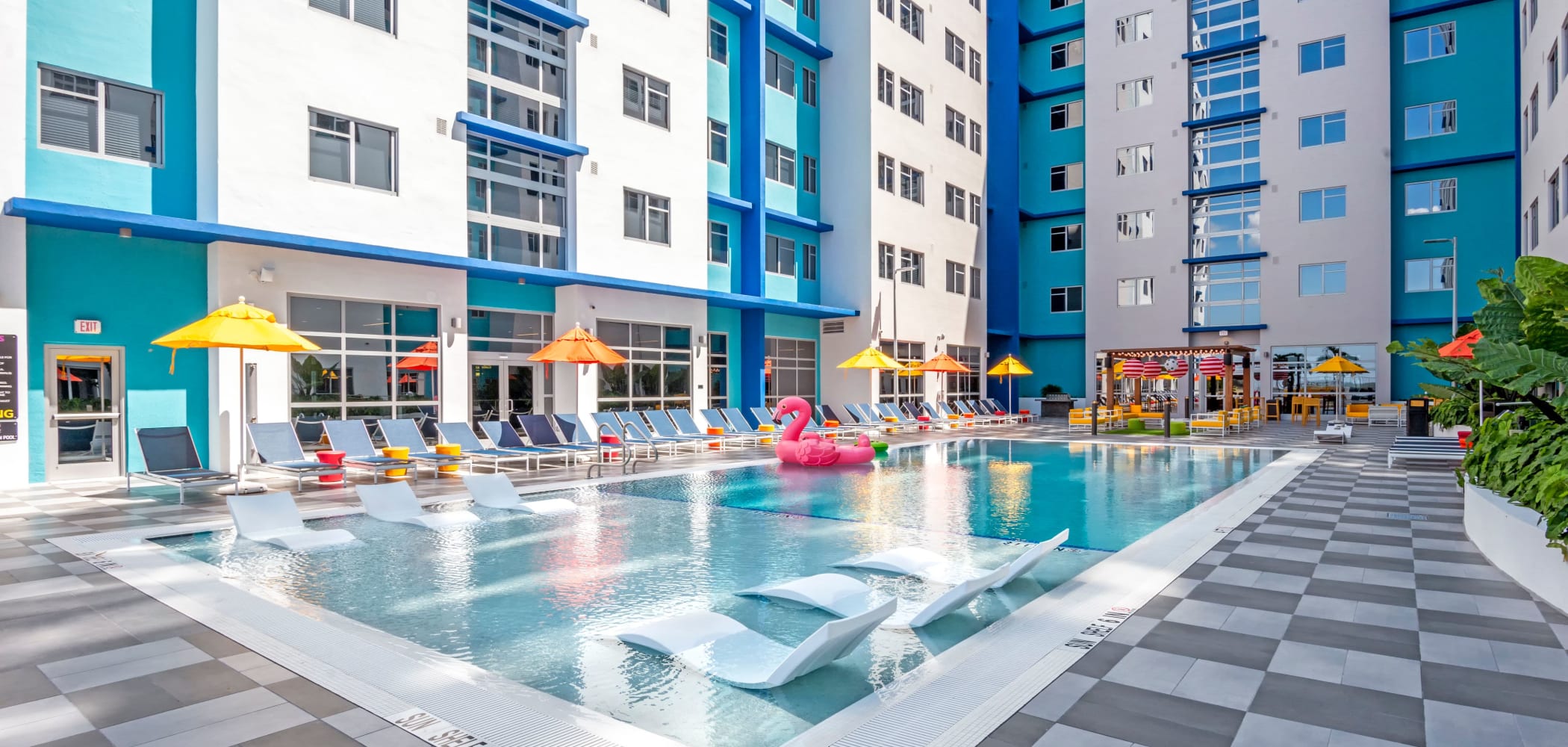 Sparkling swimming pool at IDENTITY Miami in Miami, Florida