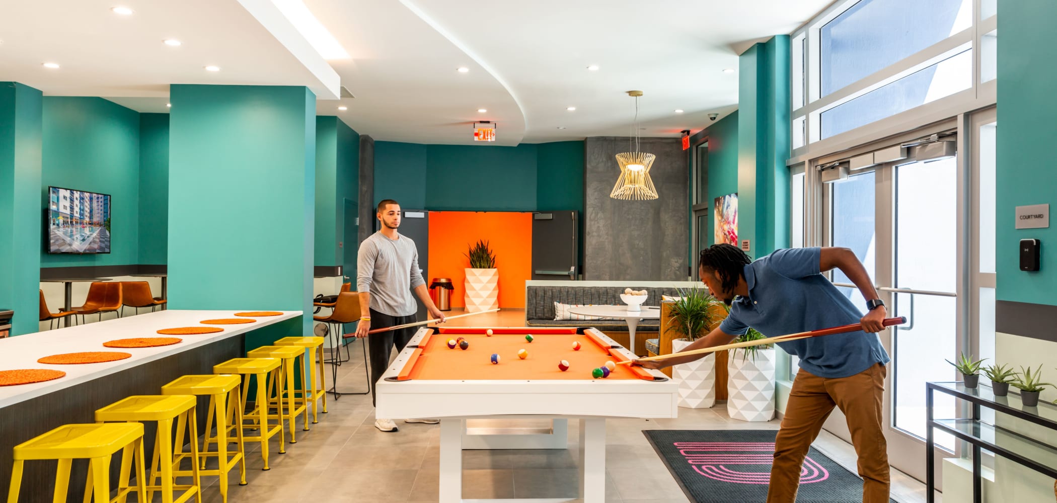 Game room with a billiards table at IDENTITY Miami in Miami, Florida