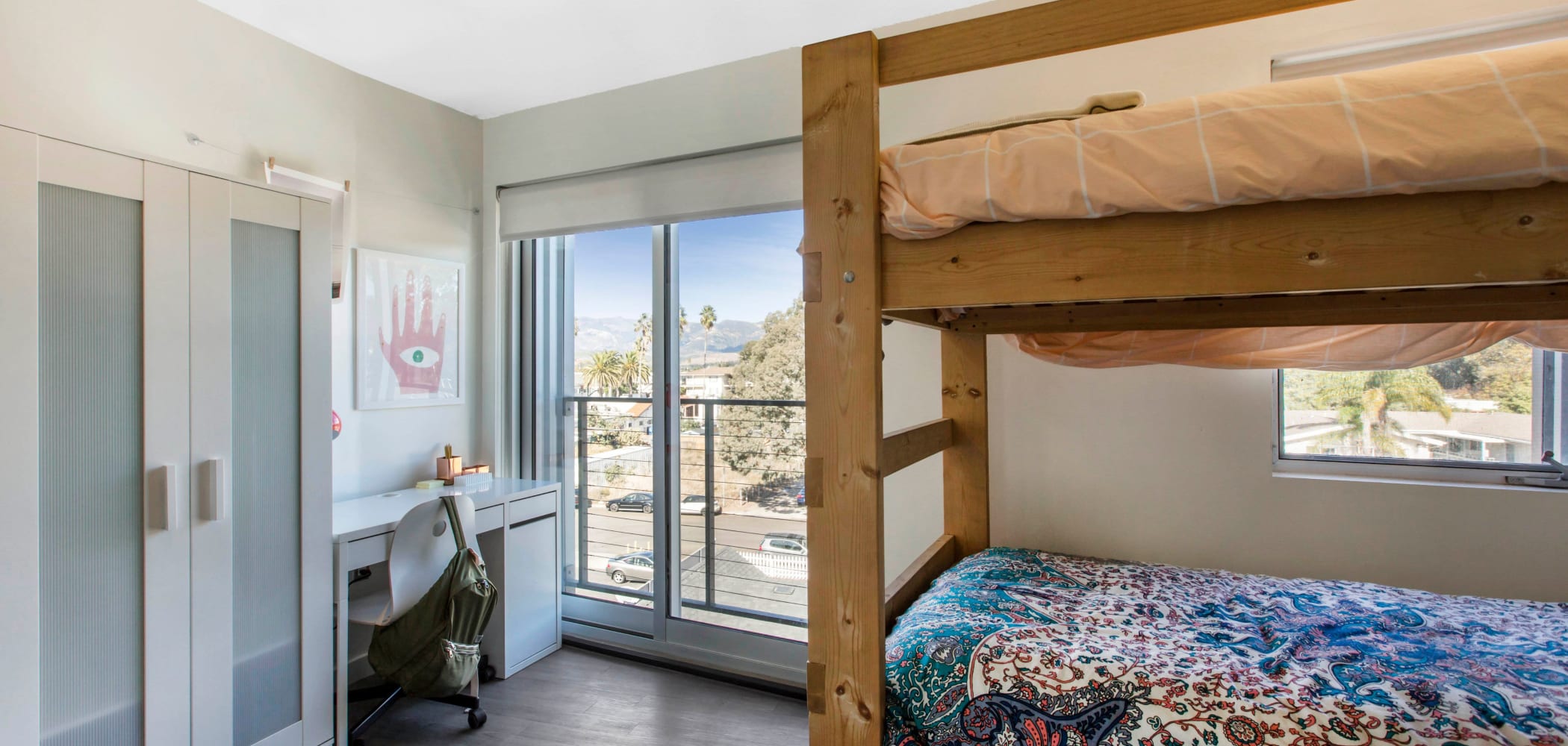 Bedroom with bunk beds at ICON in Isla Vista, California
