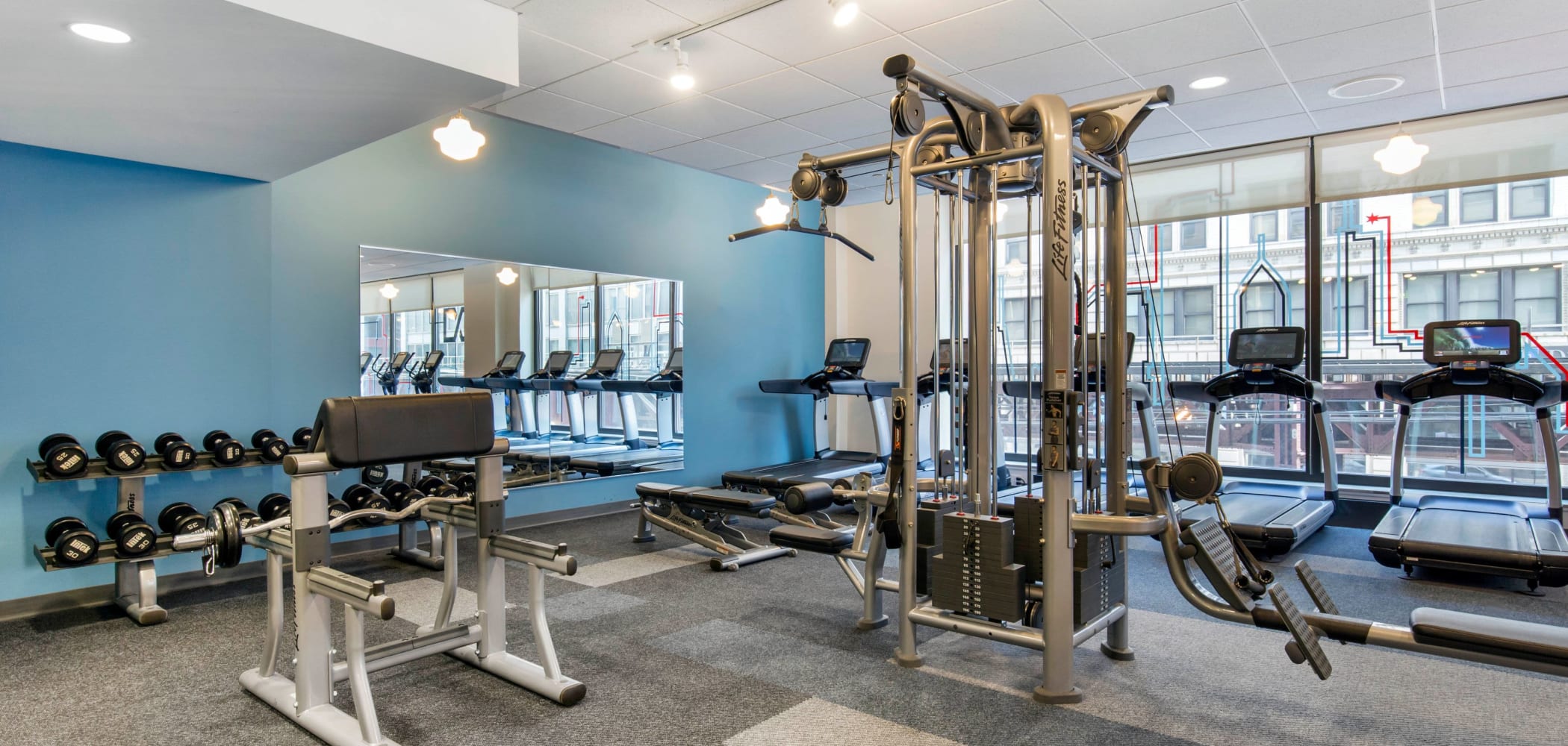 State-of-the -art fitness center at INFINITE in Chicago, Illinois