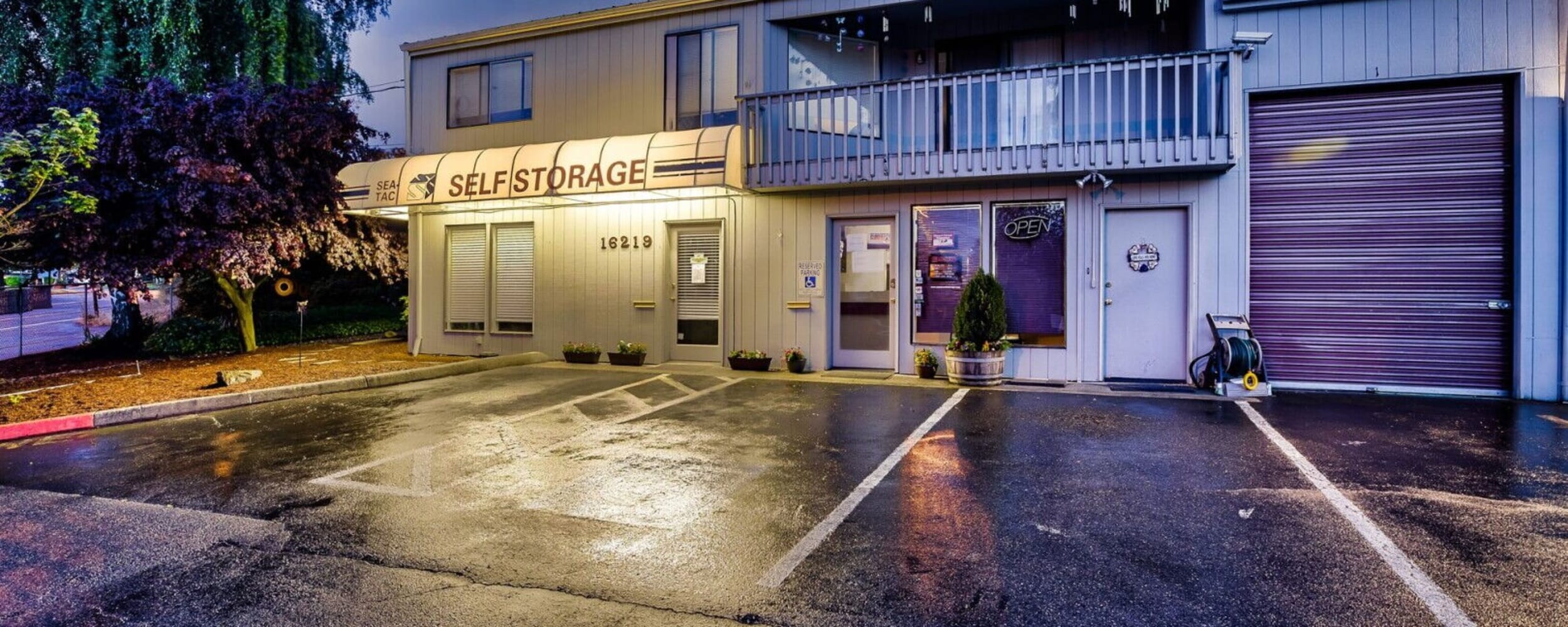 Close parking spaces at Seatac Self Storage in Seatac, Washington