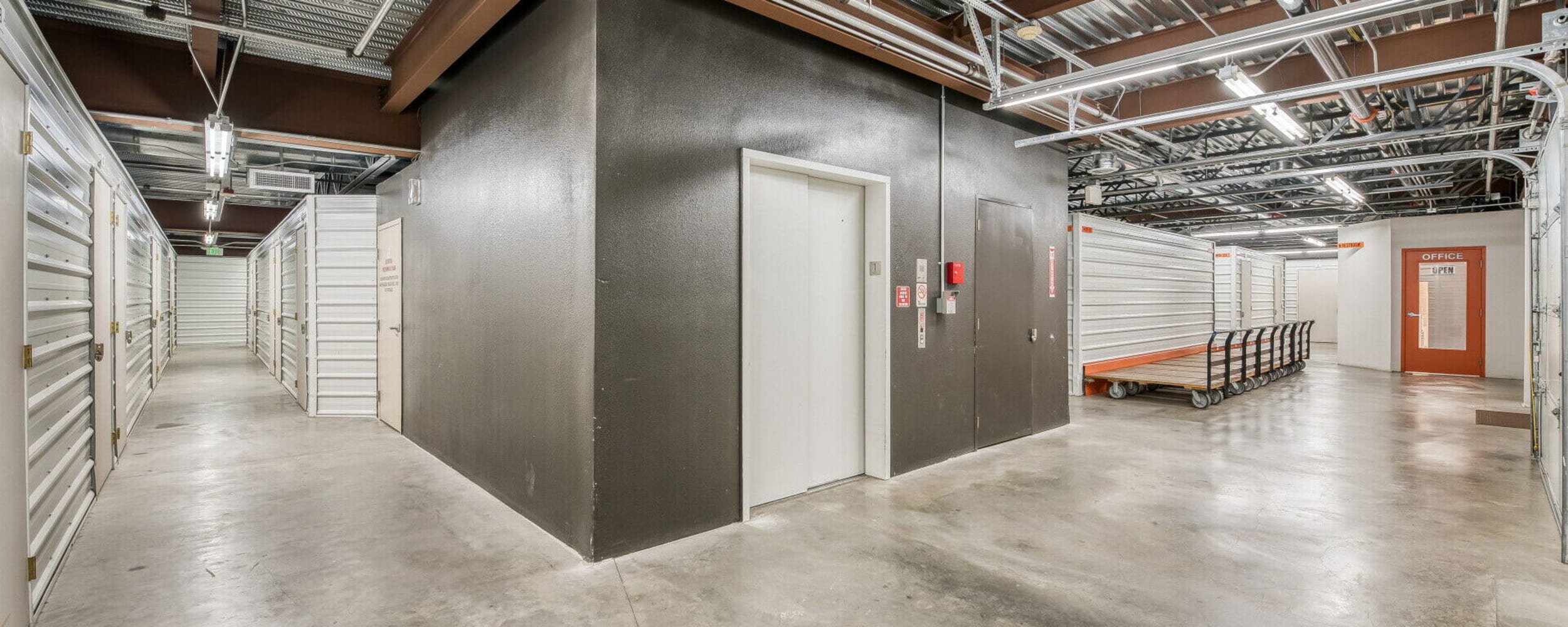 Hallway at Advanced Self Storage in Burlington in Burlington, Washington