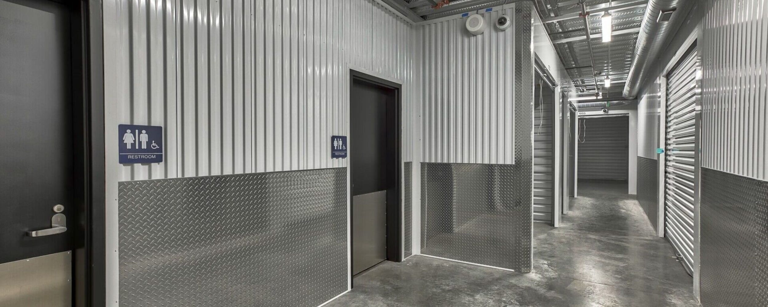 Restrooms near the units at Advanced Heated Self Storage Bellingham in Bellingham, Washington