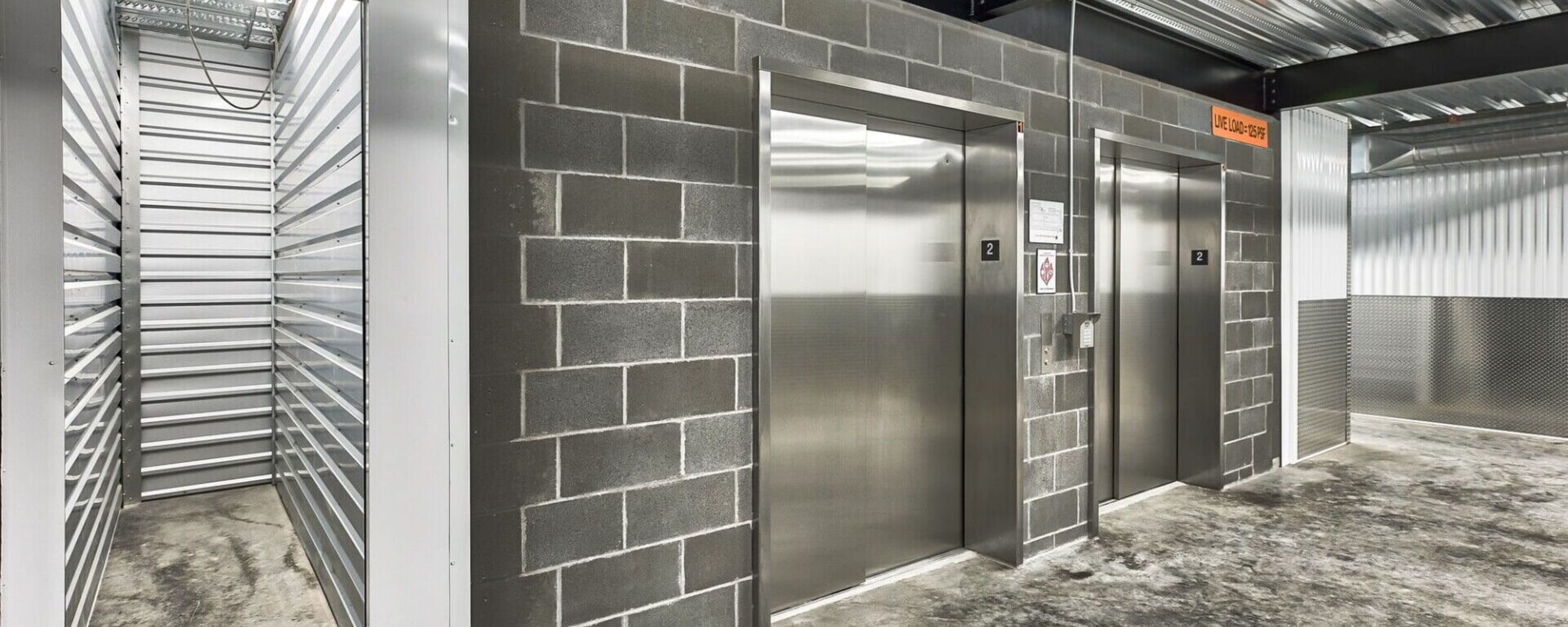 Elevators at Advanced Heated Self Storage Bellingham in Bellingham, Washington