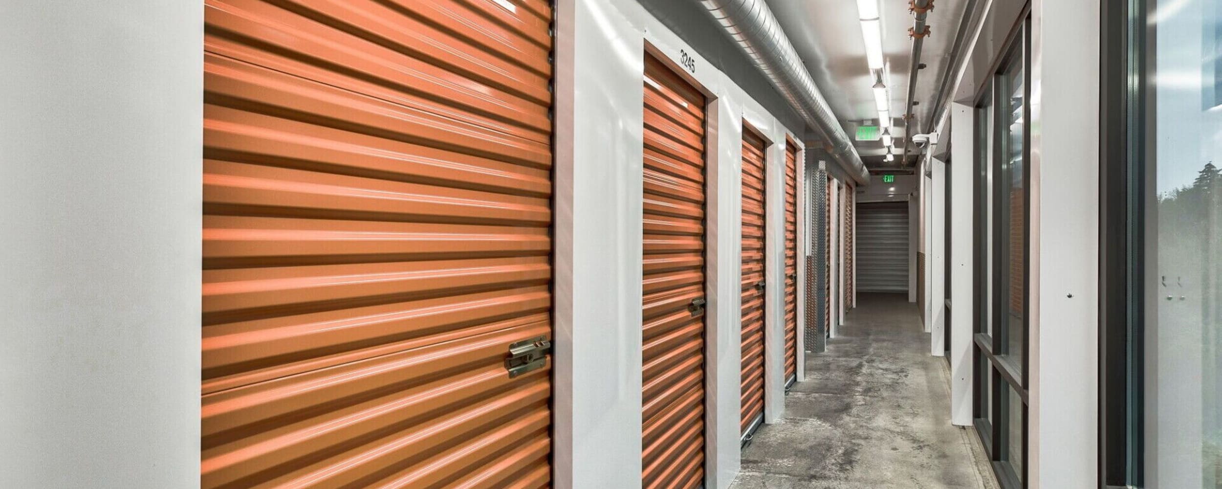 Orange units at Advanced Heated Self Storage Bellingham in Bellingham, Washington