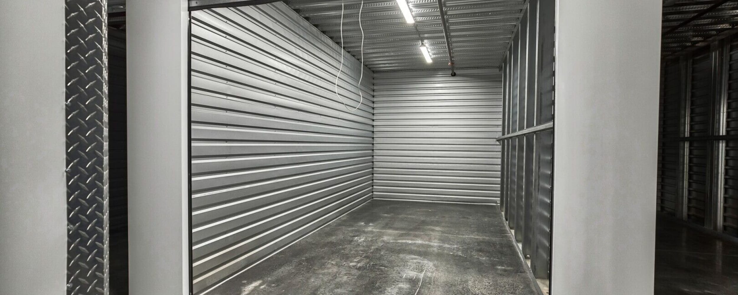 Close look at the storage unit at Advanced Heated Self Storage Bellingham in Bellingham, Washington