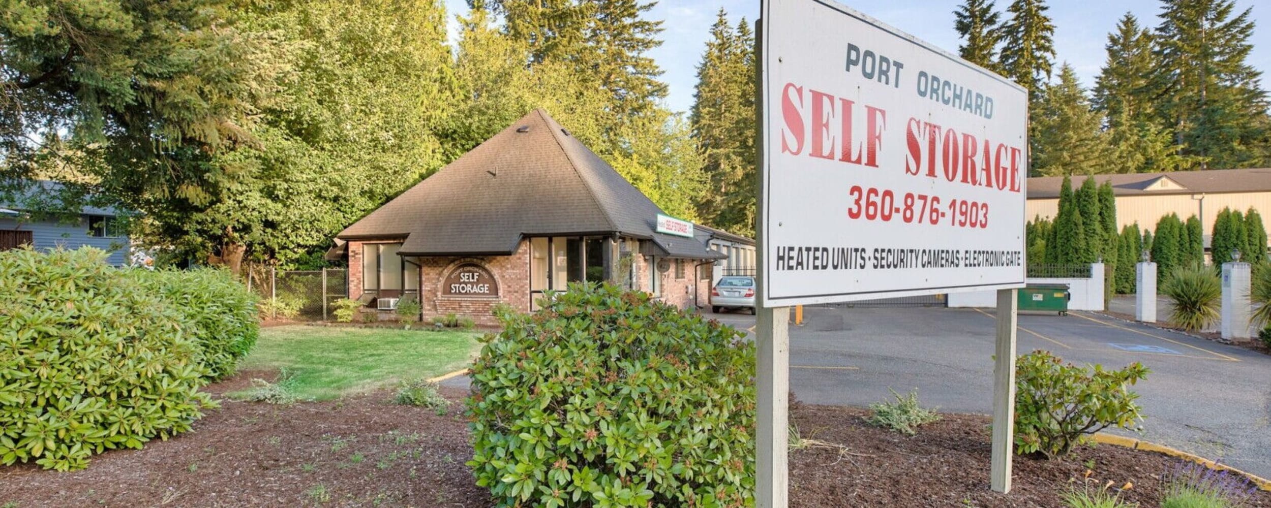 Exterior sign at Port Orchard Self Storage in Port Orchard, Washington