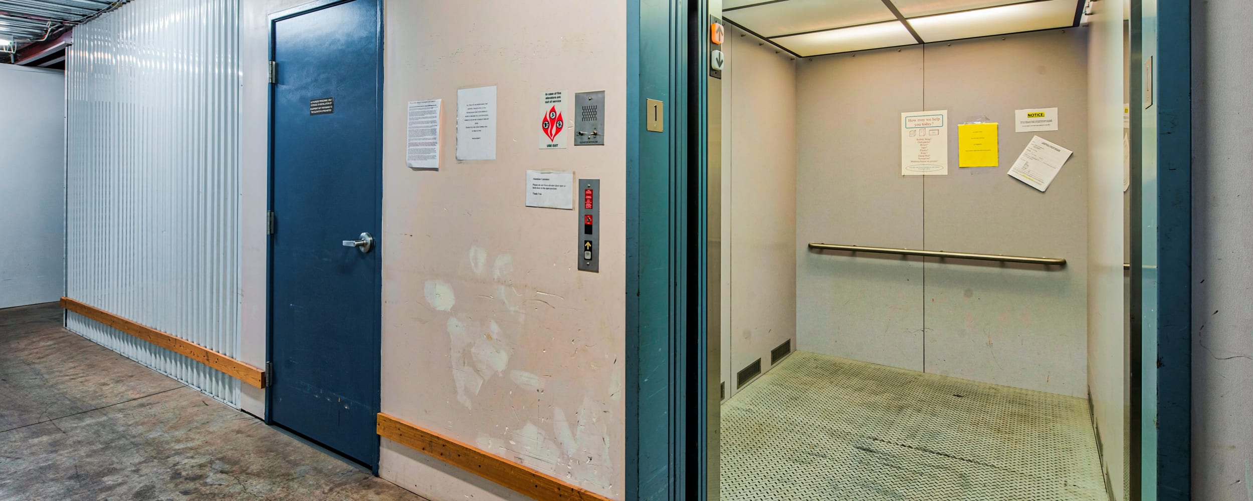 Elevator area at Newberg Self Storage in Newberg, Oregon