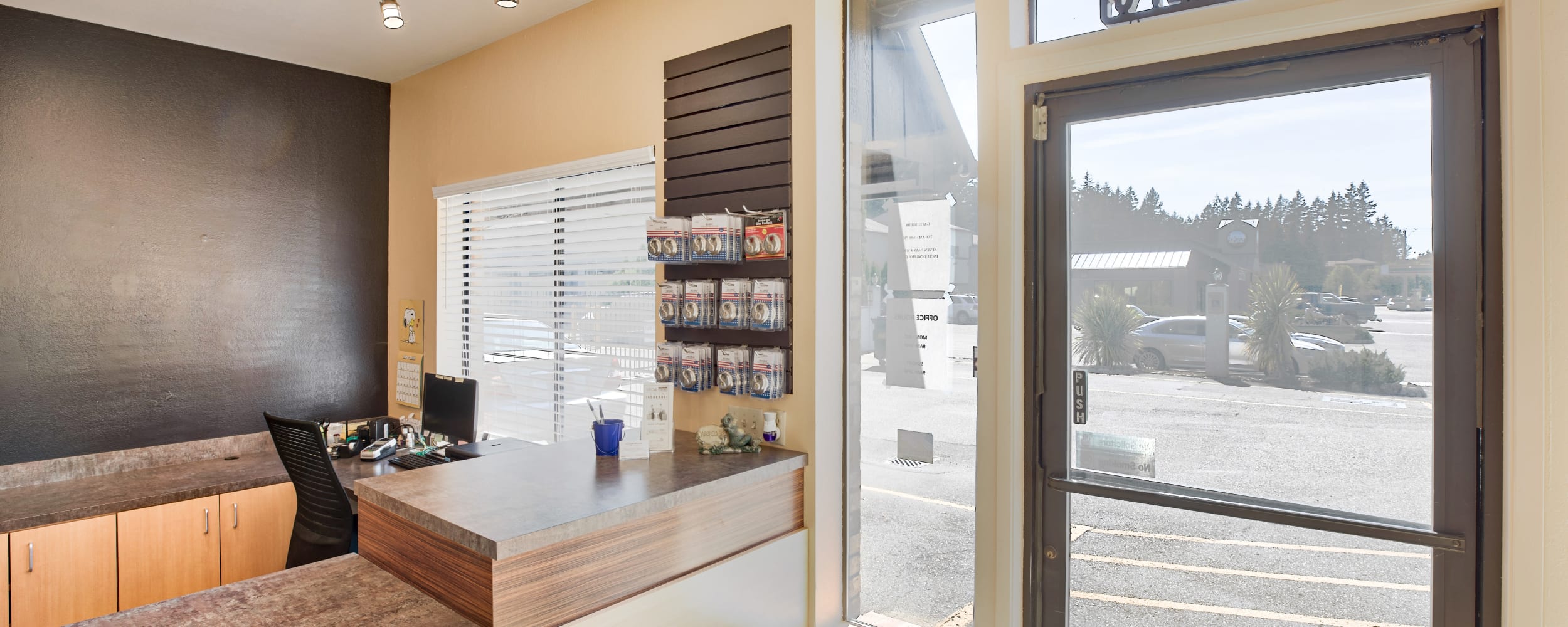 Lobby area showing door at Port Orchard Self Storage in Port Orchard, Washington