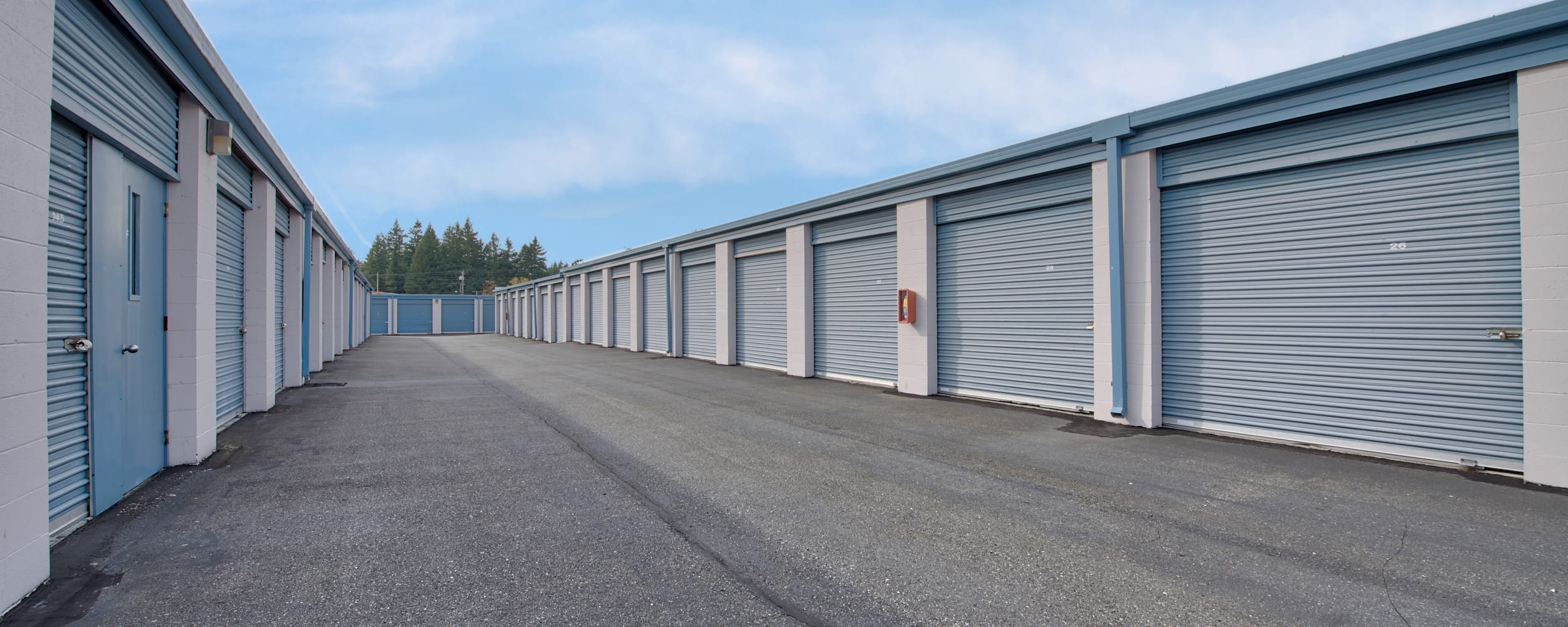 Driveway to units at Prime Self Storage in Marysville, Washington