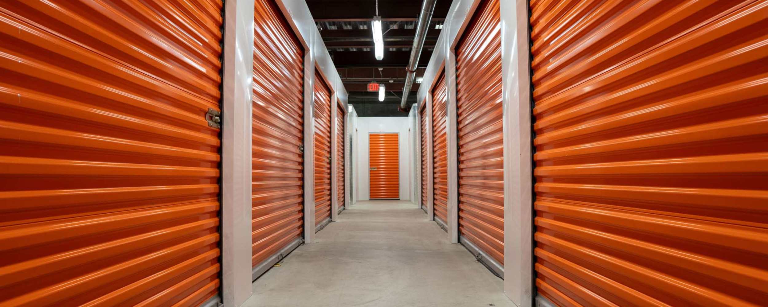 climate-controlled units with red doors at Salisbury Route 50 Self Storage in Salisbury, Maryland