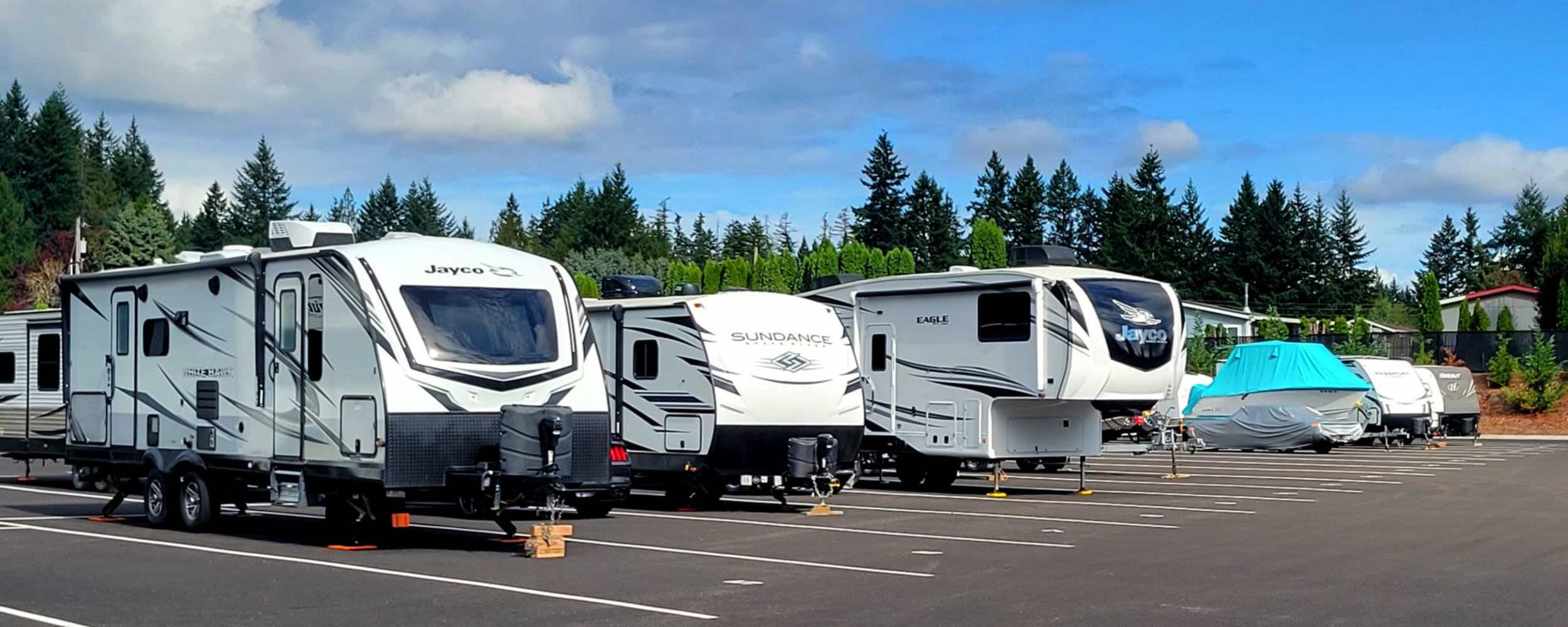 Lots of space for parking RVs at Sidney Storage in Port Orchard, Washington, 
