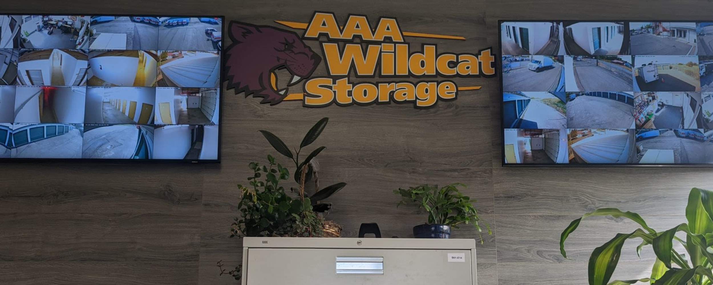 Entrance to storage facility at AAA Wildcat Storage, Ellensburg, Washington