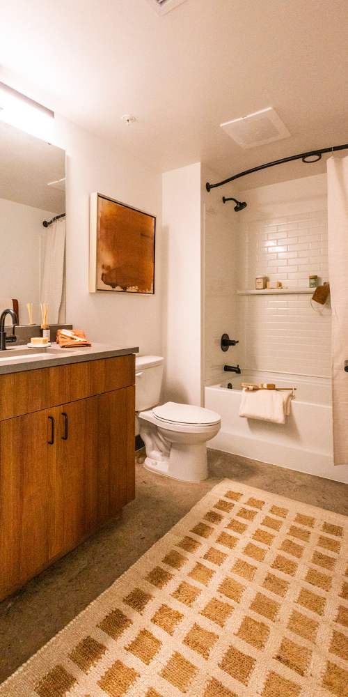Spacious bathroom at Union Terminal Warehouse in Jacksonville, Florida
