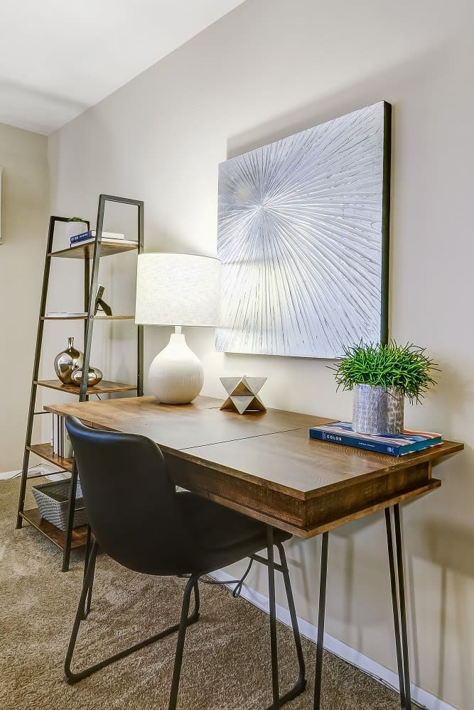 Office Space with wooden desk and decorative objects at Park Place of South Park in South Park, Pennsylvania