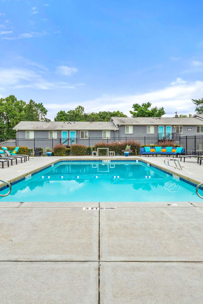 Luxurious swimming pool at Flats at East Atlanta in Decatur, Georgia