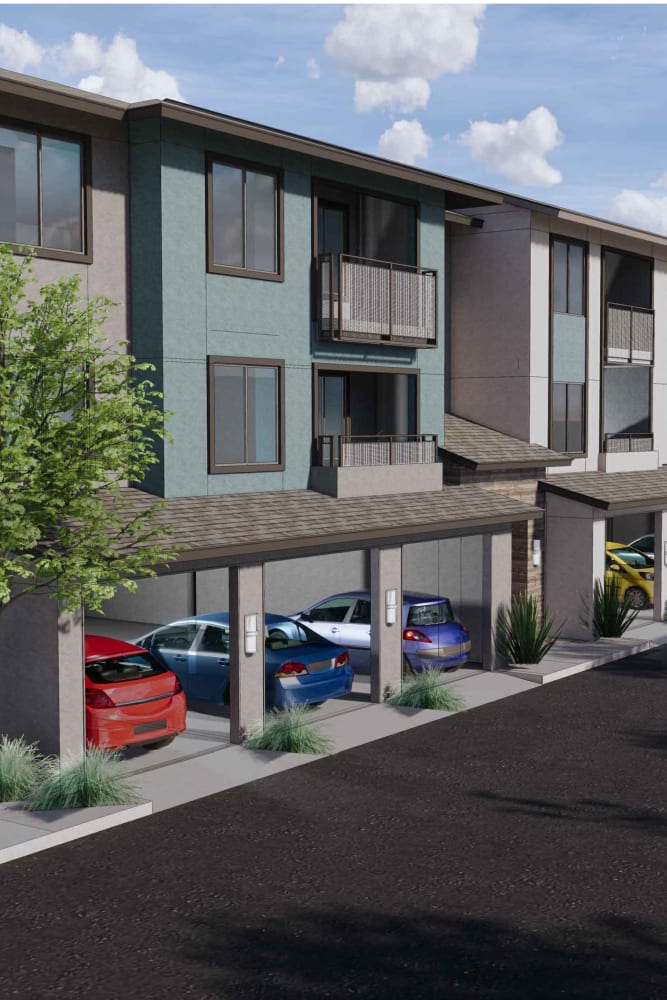 Parking outside of Del Corazon Apartments in Santa Rosa, California