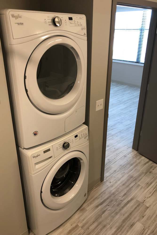 In-home, full-size laundry at Leo and Alpine in Grand Rapids, Michigan
