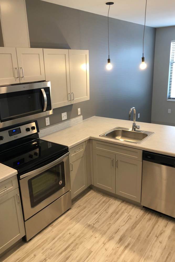 Stainless-steel appliances at Leo and Alpine in Grand Rapids, Michigan