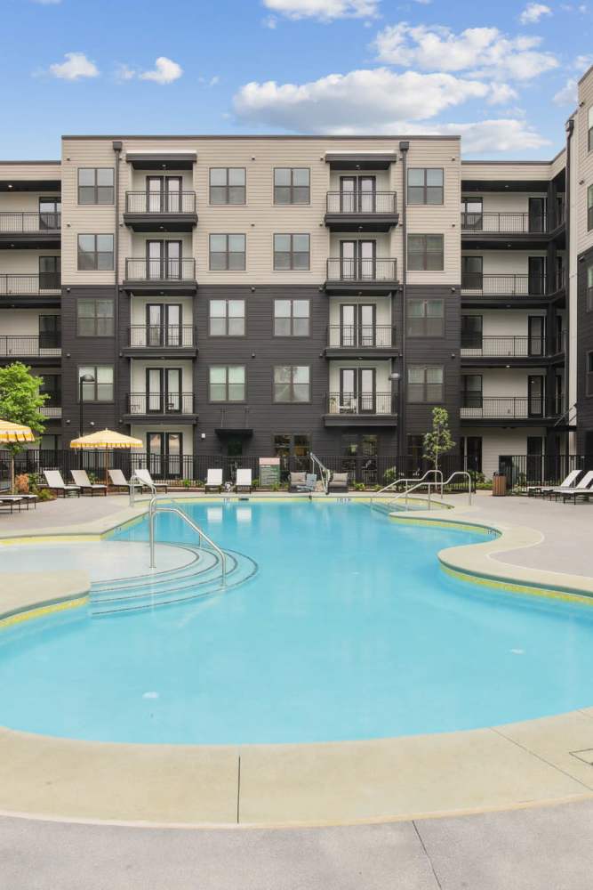 Relaxing apartment exterior view at Camino at BuHi in Doraville, Georgia