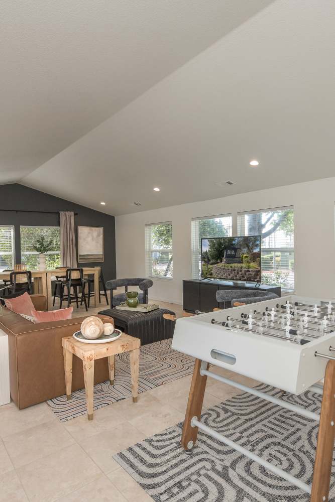 Clubhouse with premium furniture at Ava Apartments in Rocklin,California