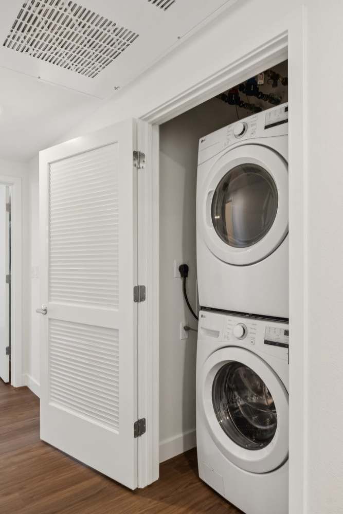 Washer and dryer at Crescent Apartments in Roseville, California