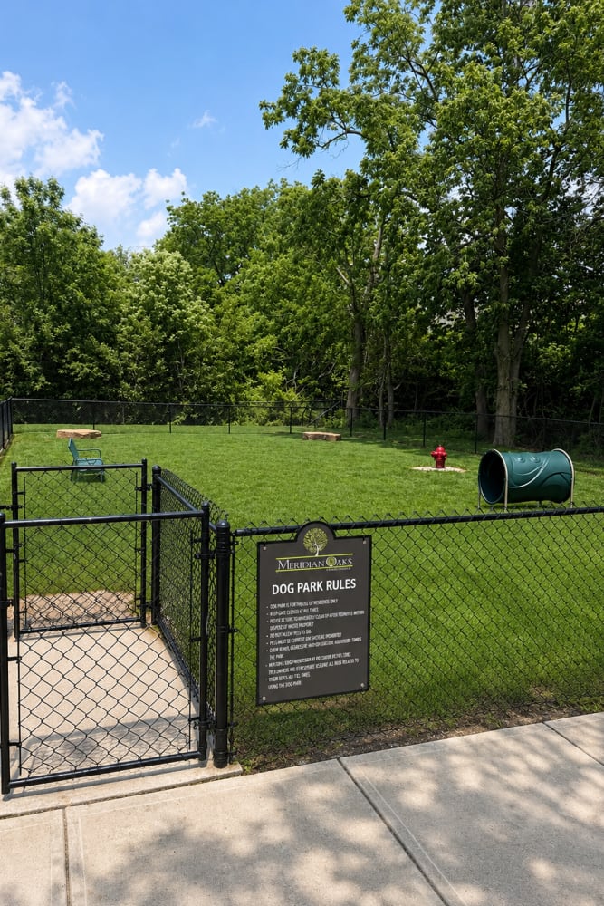 Dog Park at Meridian Oaks Apartments in Greenwood, Indiana
