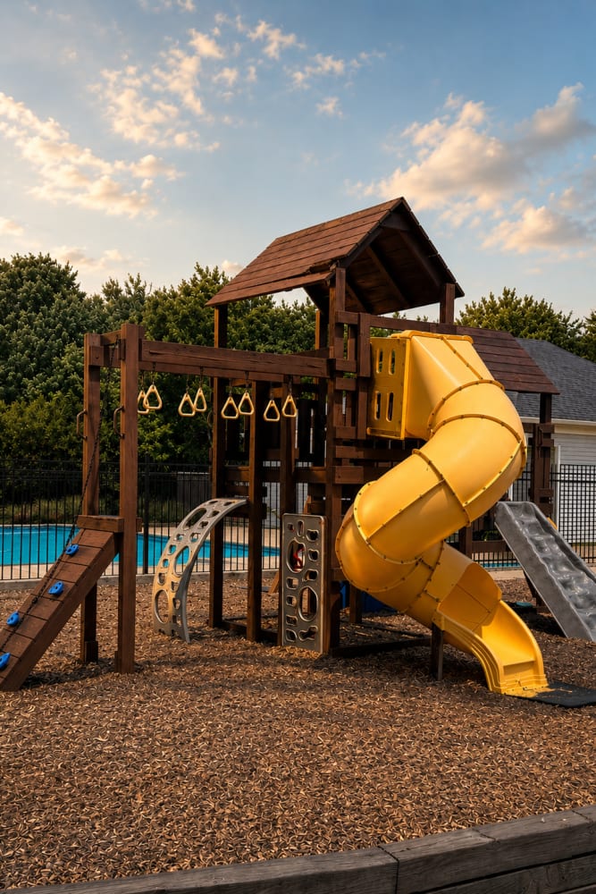 Childs playground at Meridian Oaks Apartments in Greenwood, Indiana
