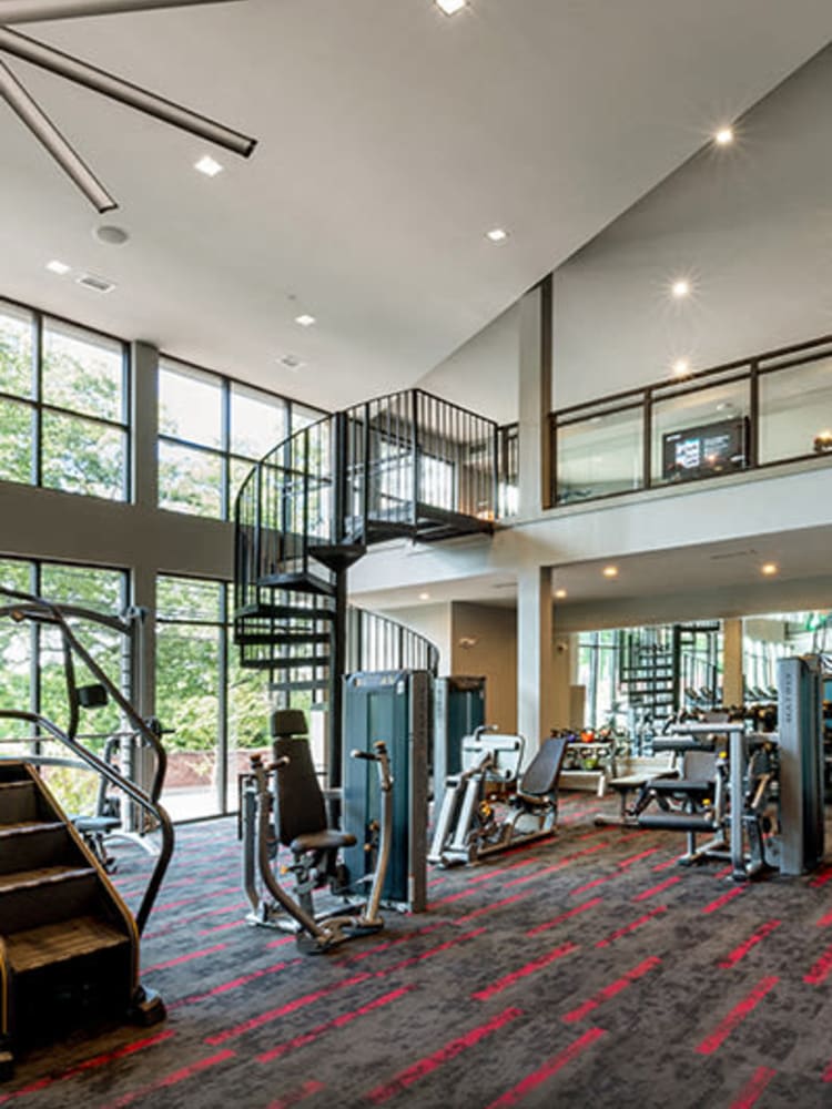 Large fitness center at Lumen Grant Park in Atlanta, Georgia