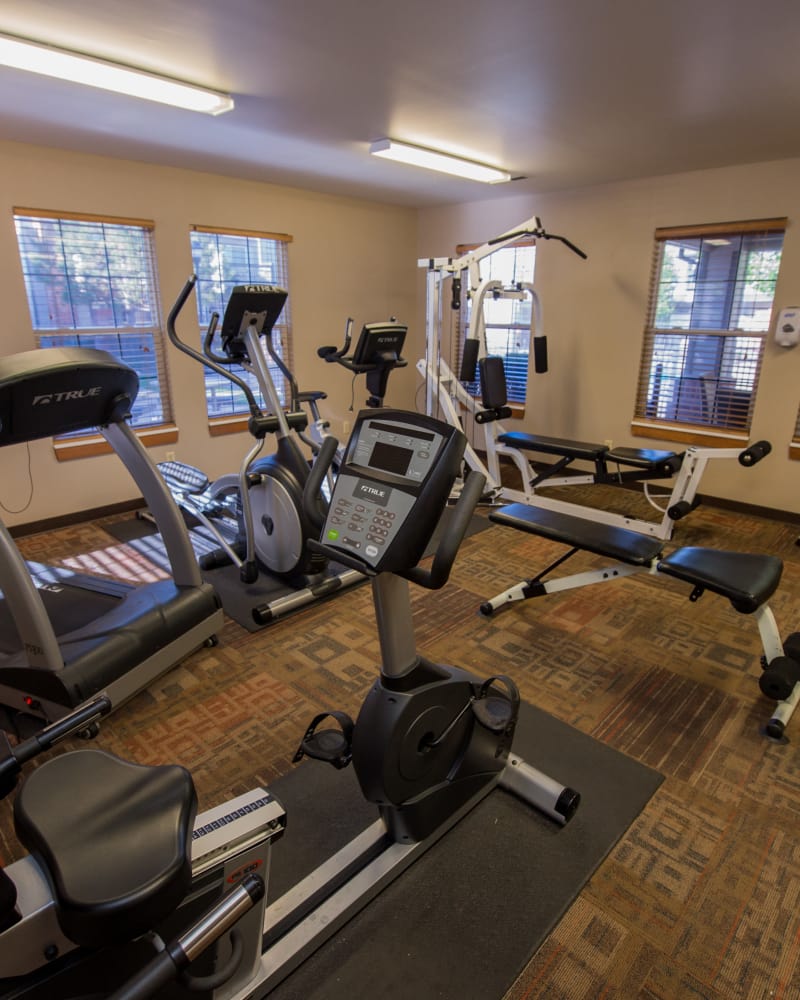 Fitness center at Huntington Park Apartments in Wichita, Kansas