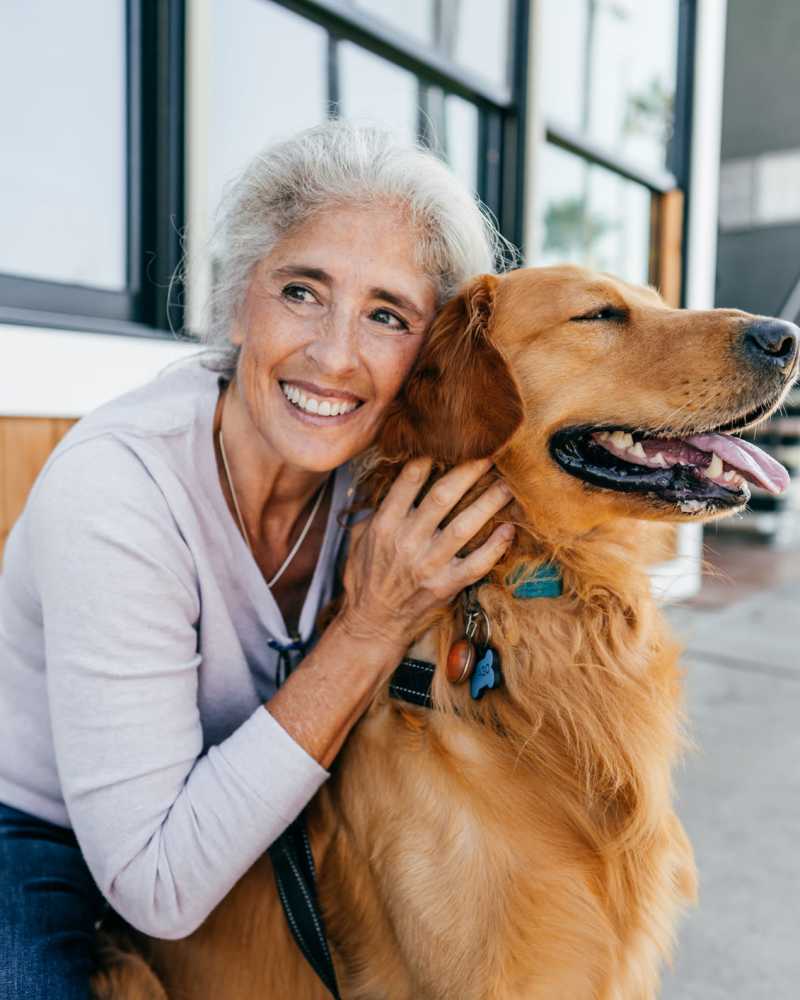 Women with her dog at Carriage Healthcare - Seeder Testing 1 in Bend, Oregon