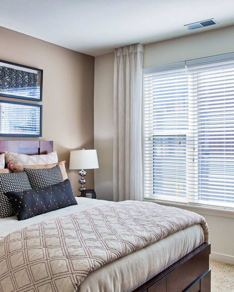 Living room with modern furniture at Circa Apartments in Indianapolis, IN