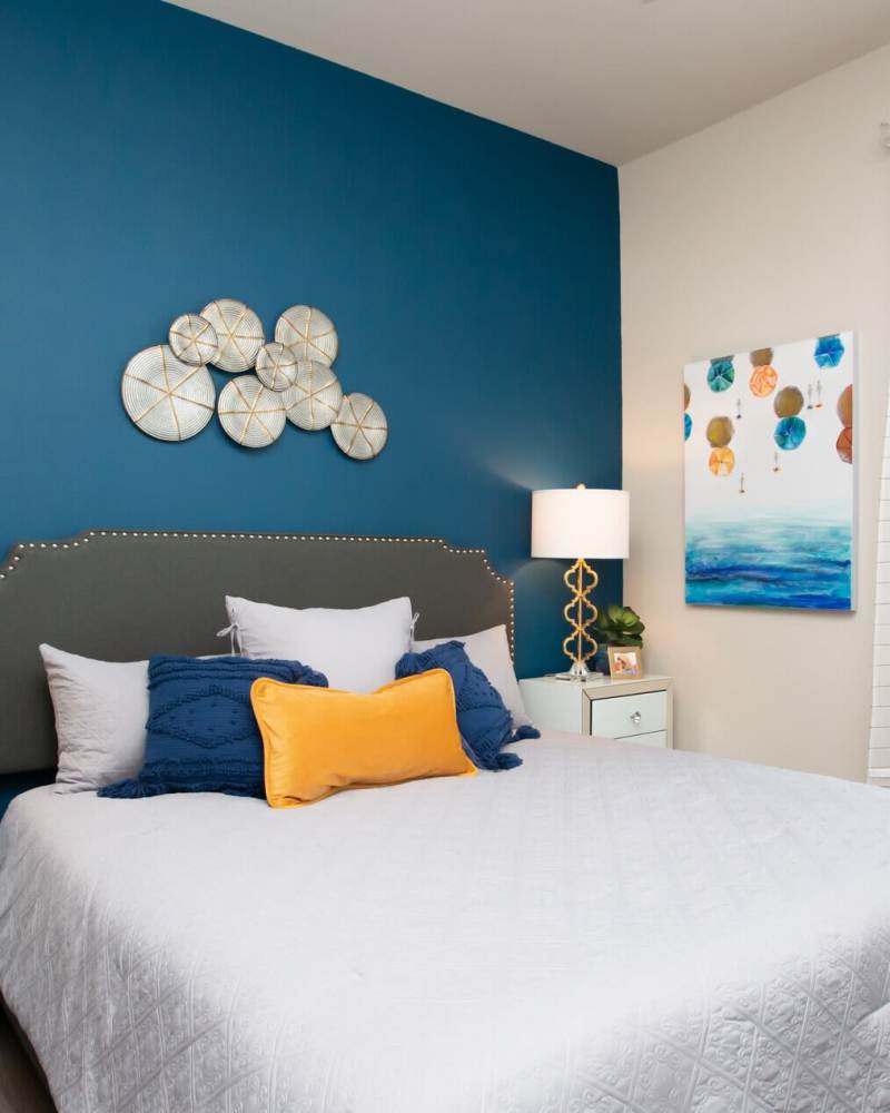 Hardwood floor bedroom at MELA in San Antonio, Texas