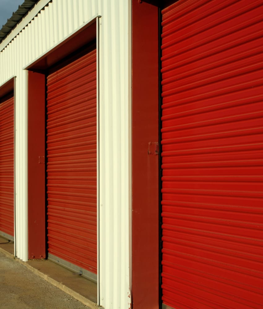 red door outdoor units at Excess Storage Smithfield Road in Knightdale, North Carolina