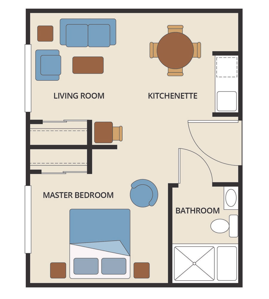 Shared room at Briar Glen Alzheimer's Special Care Center in Hoover, Alabama