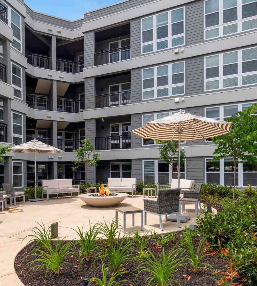 shaded patio seating at Canvas Valley Forge in King Of Prussia, Pennsylvania