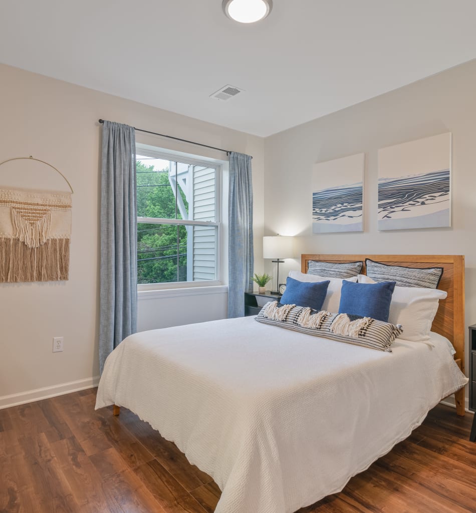 Open-concept living area in a model home at Sofi Gaslight Commons in South Orange, New Jersey