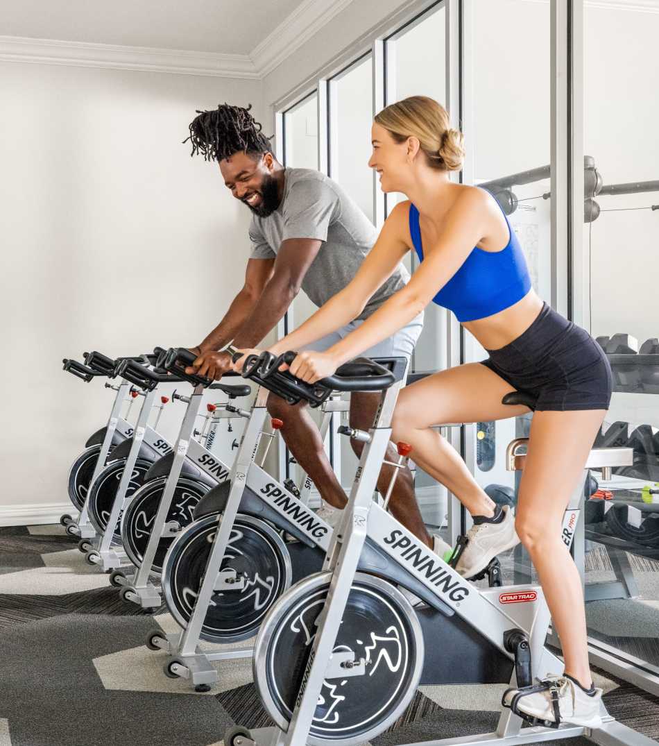 Fitness center at Breckinridge Point Apartments in Richardson, Texas