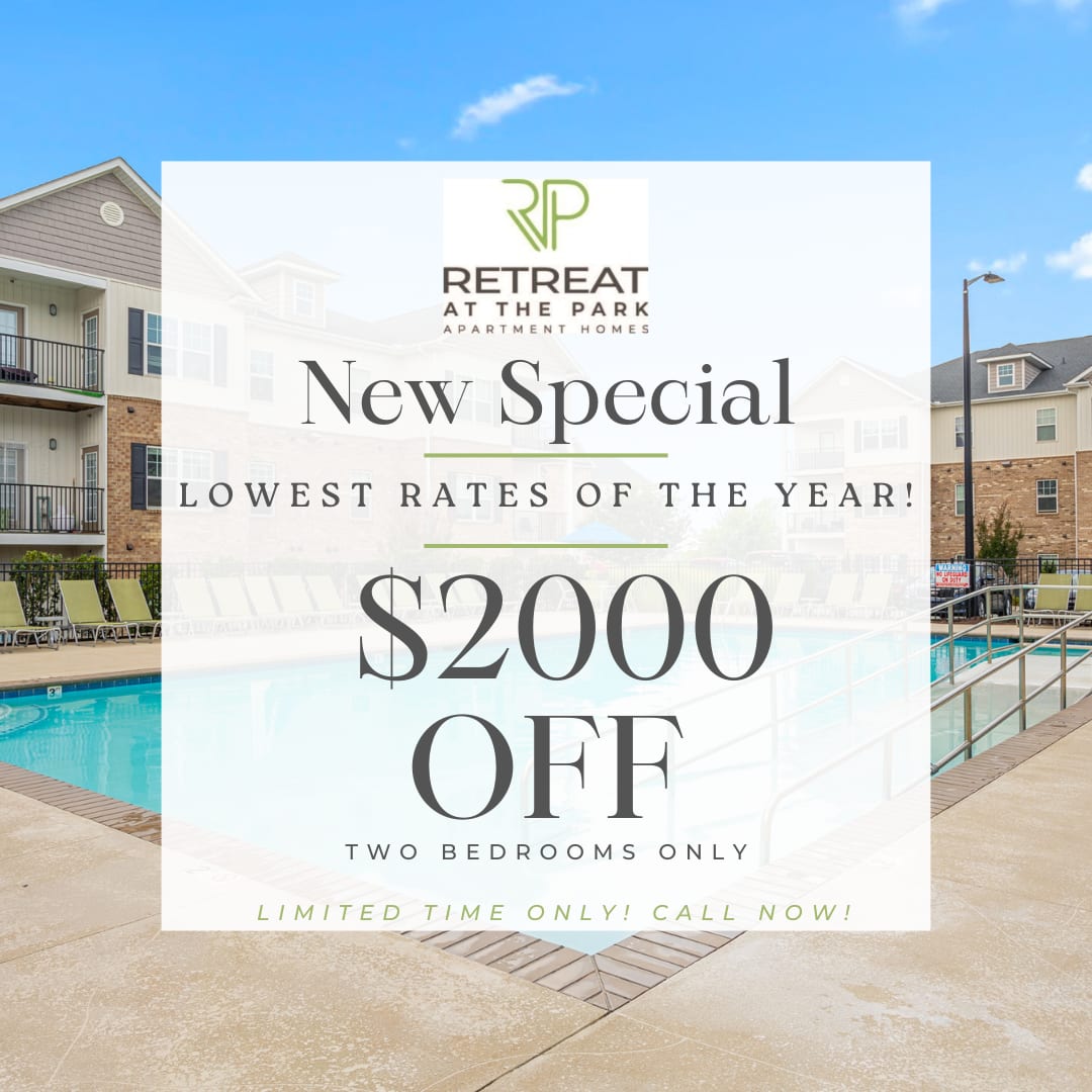 Website special at Retreat at the Park in Burlington, North Carolina