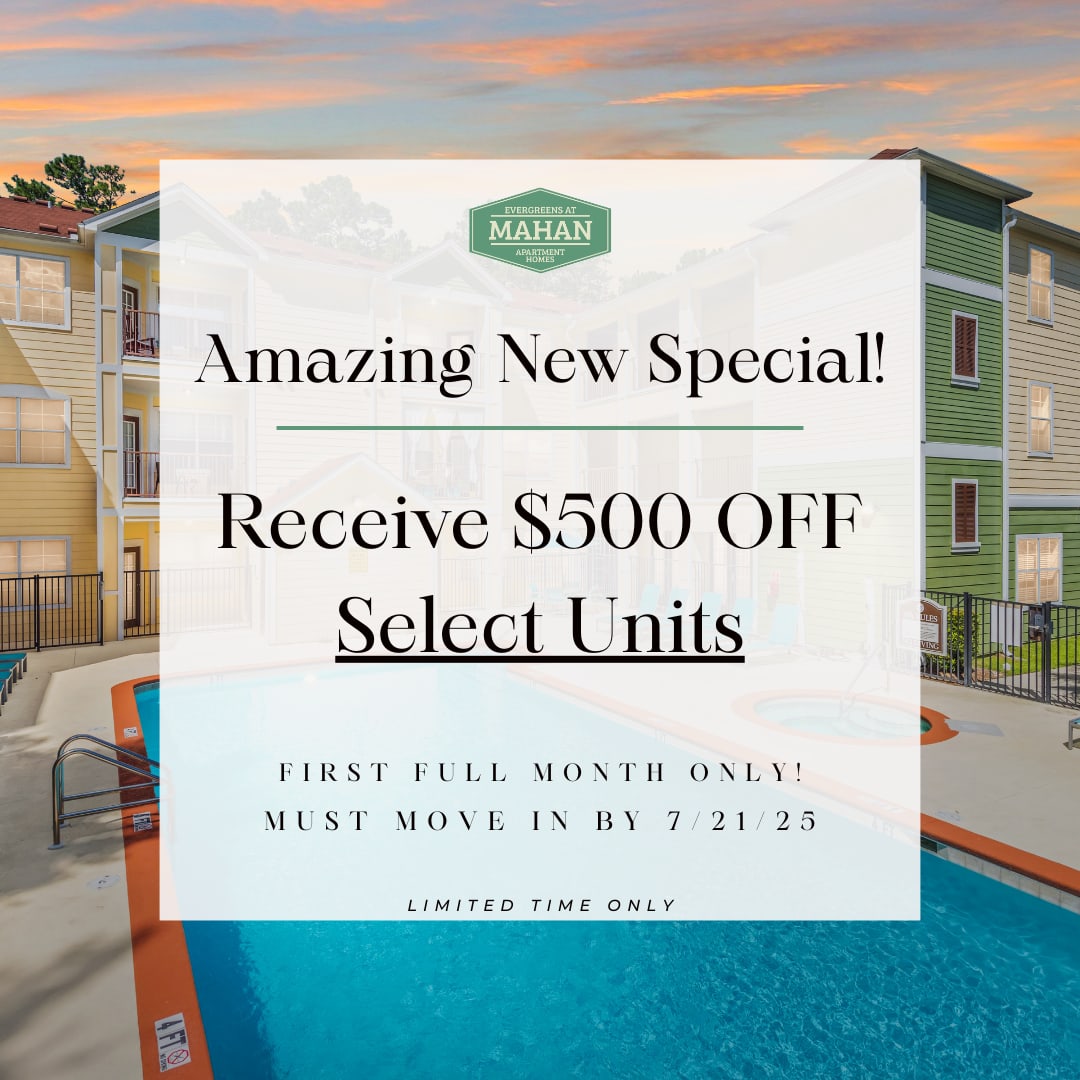 Limited Time Offer banner at Evergreens at Mahan in Tallahassee, Florida