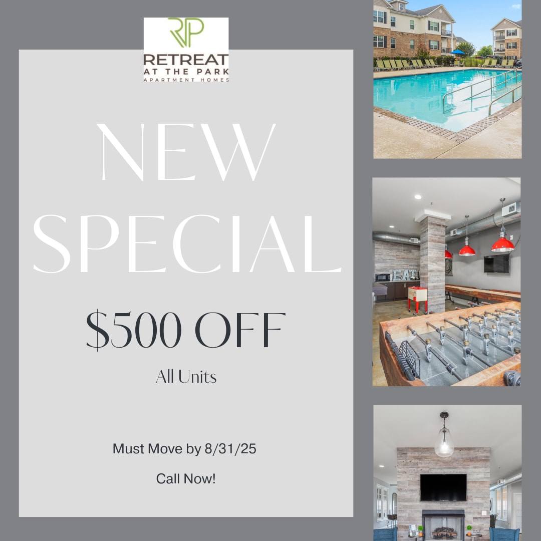 Website special update at Retreat at the Park in Burlington, North Carolina