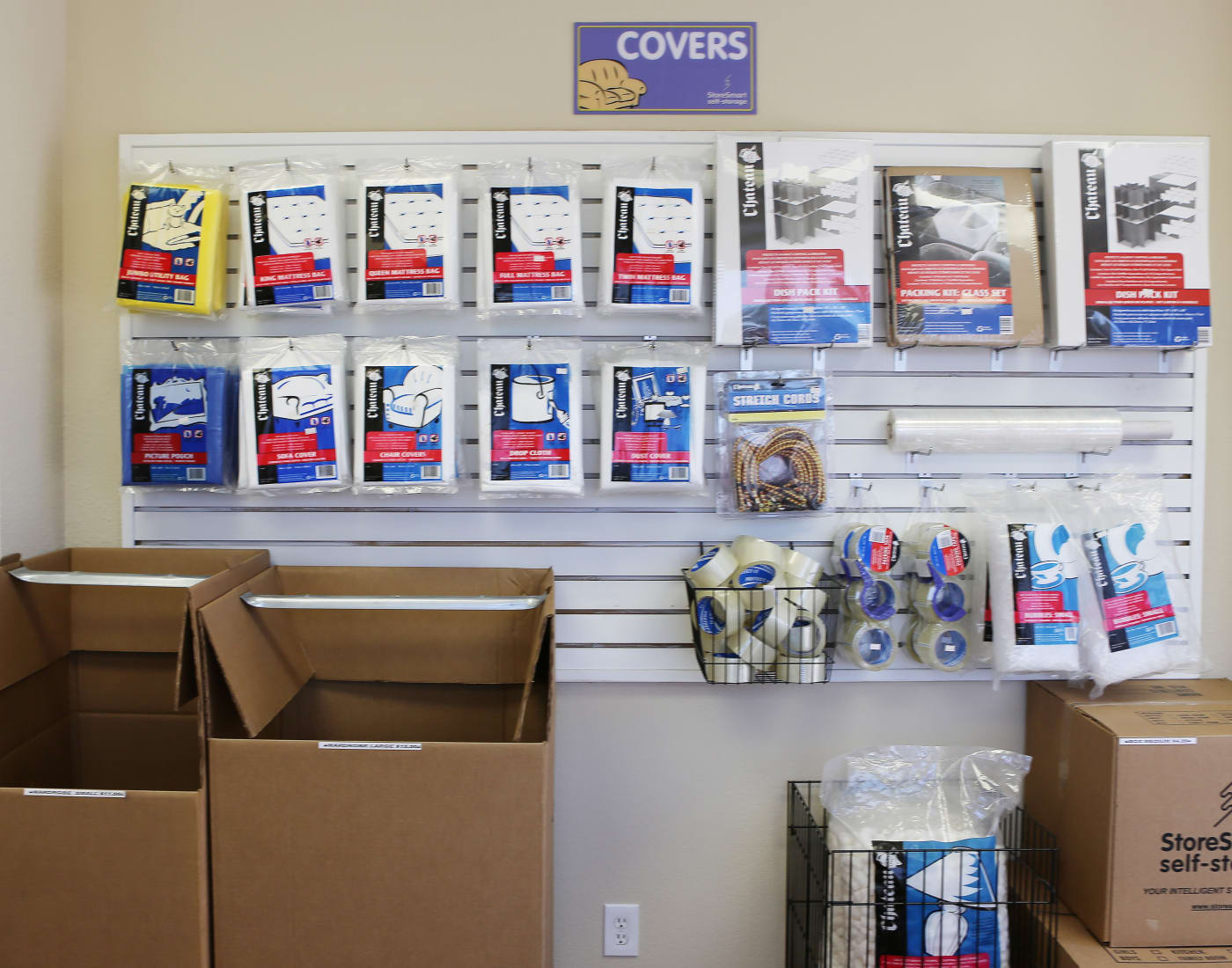 Packing and moving supplies for sale at StoreSmart Self-Storage in Rockledge, Florida