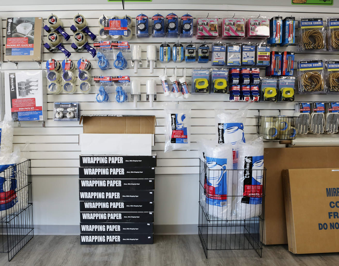 Various packing and moving supplies at Midgard Self Storage in Florence, Alabama