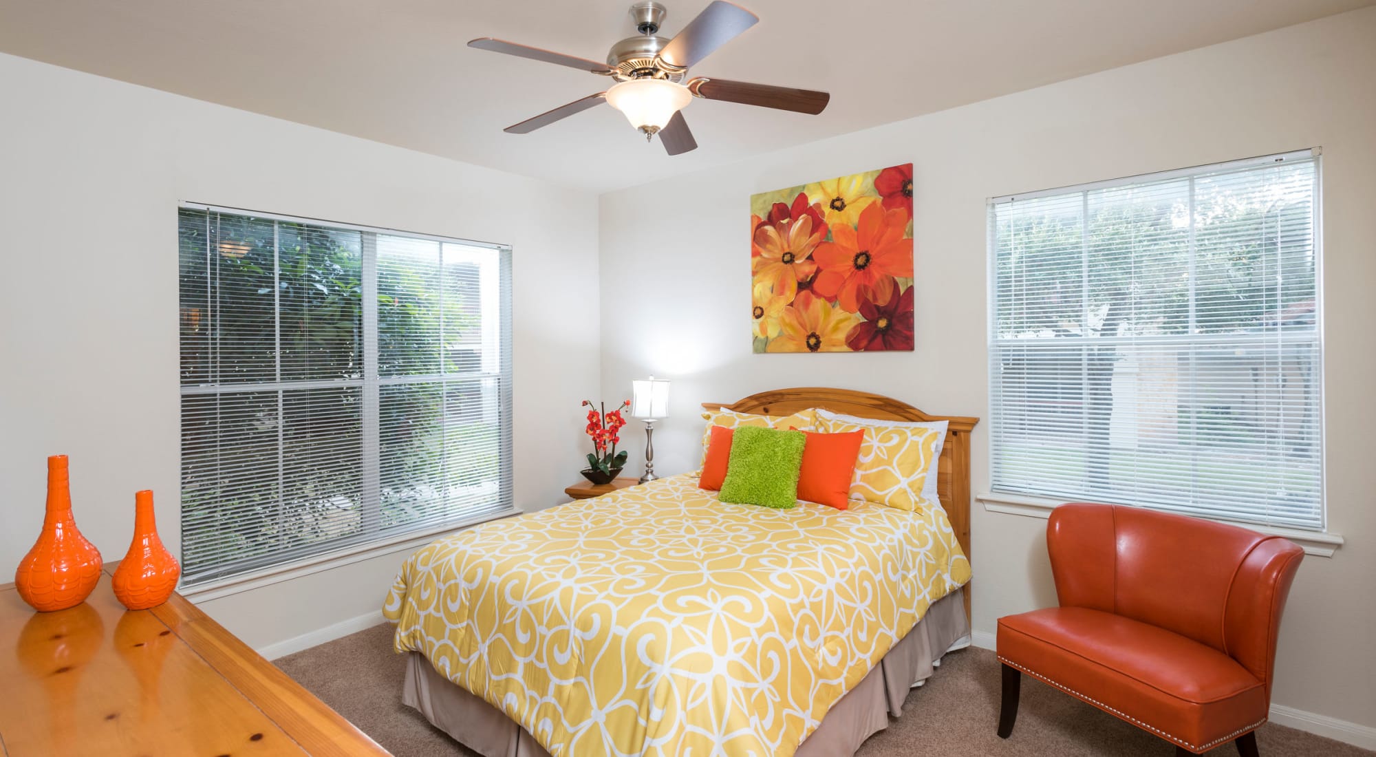 Bedroom with ceiling fan at Sedona Ranch