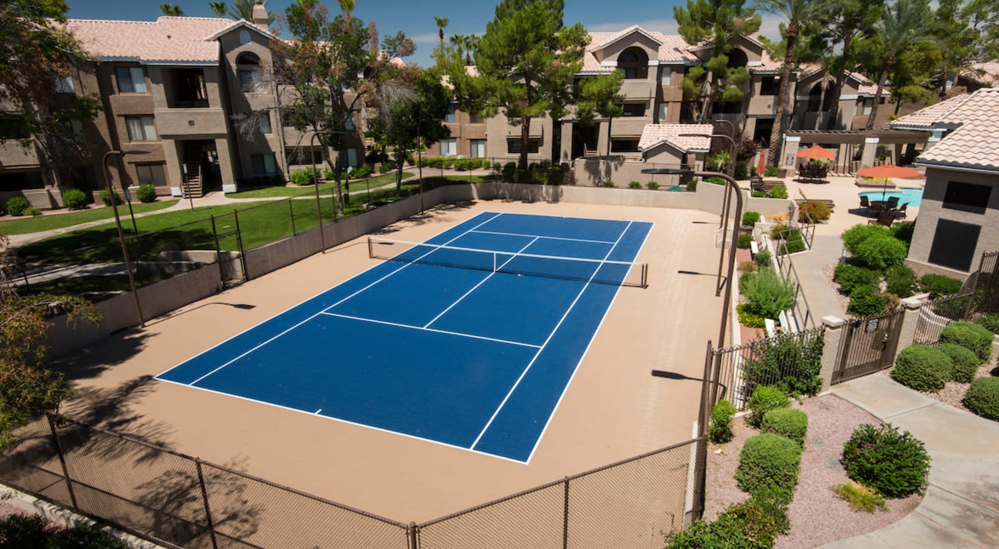 Lighted Tennis Court at The Palisades in Paradise Valley 